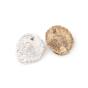 Orecchini disco argento e bronzo brillanti brown