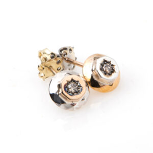 Orecchini diamante argento e bronzo brillanti brown