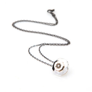 Pendente diamante argento e bronzo brillante brown