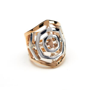 Anello ragnatela argento e bronzo
