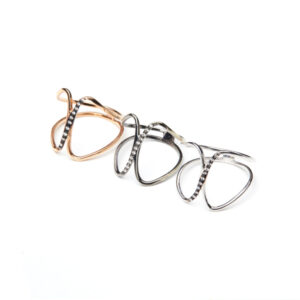 Anelli tatoo, oro 9kt e brillanti bianchi
