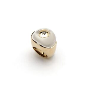Un anello occhio argento e bronzo brillante brown