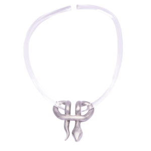 Ciondolo serpente in alluminio (collana in plexiglass esclusa)