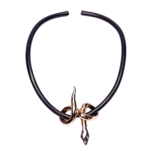 Ciondolo serpente argento e bronzo (collana in plexiglass esclusa)