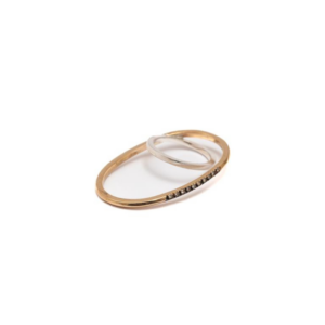 Un anello argento e bronzo brillante Brown