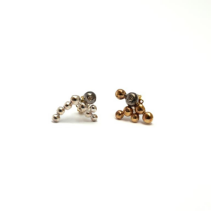 Orecchini argento e bronzo con brillanti brown