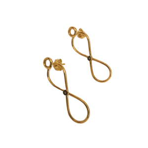 Orecchini infinito bronzo brillanti brown