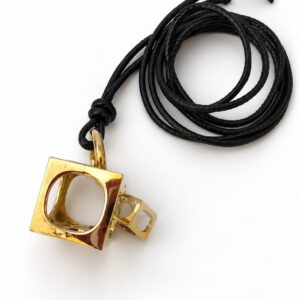 Ciondolo doppio cubo argento e bronzo