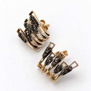 Orecchini argento , bronzo e brillanti brown
