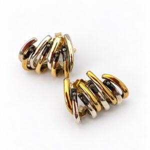 Orecchini argento , bronzo e brillanti brown